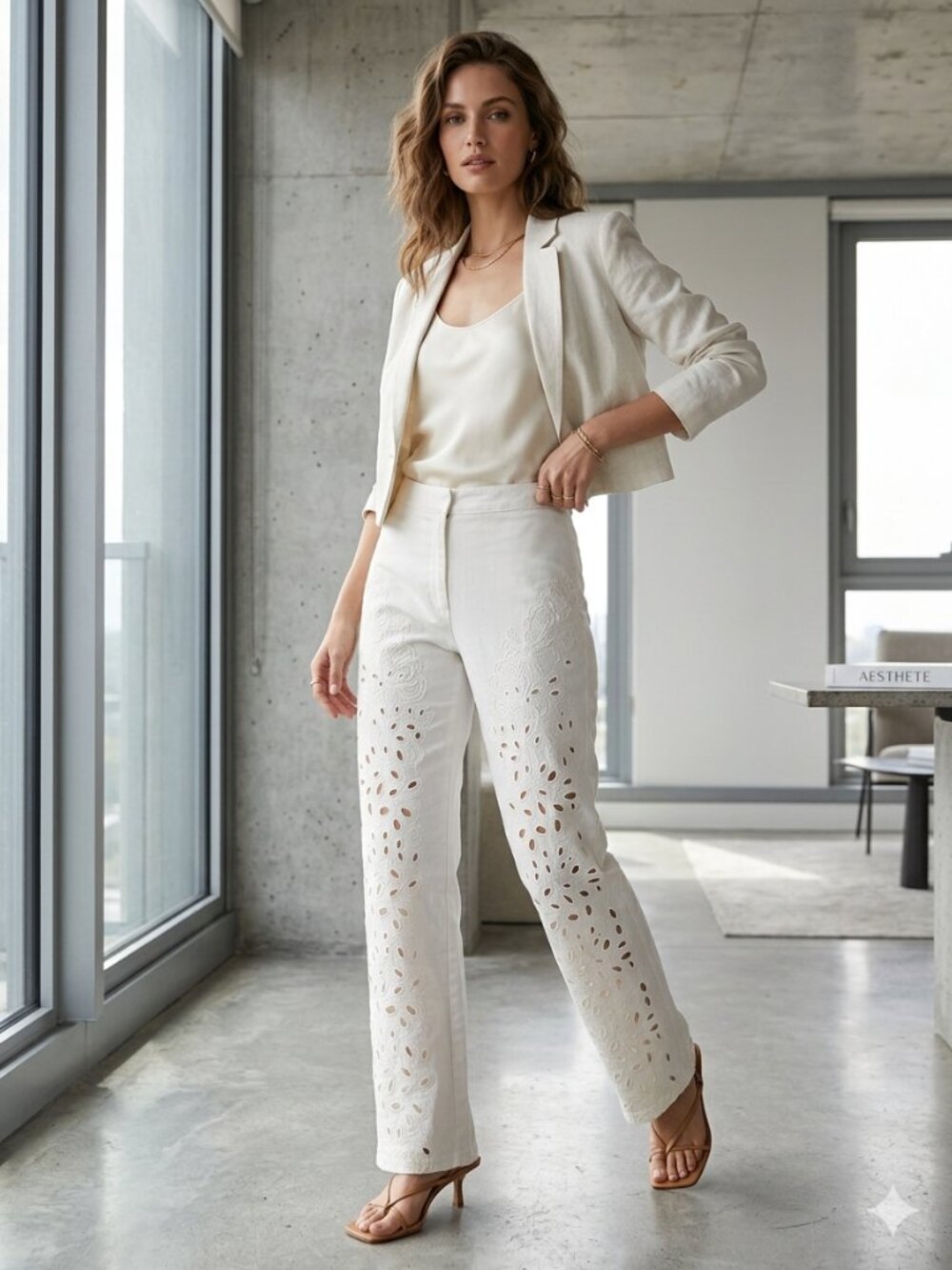 off white Joseph Ribkoff Cutt Out Pants
